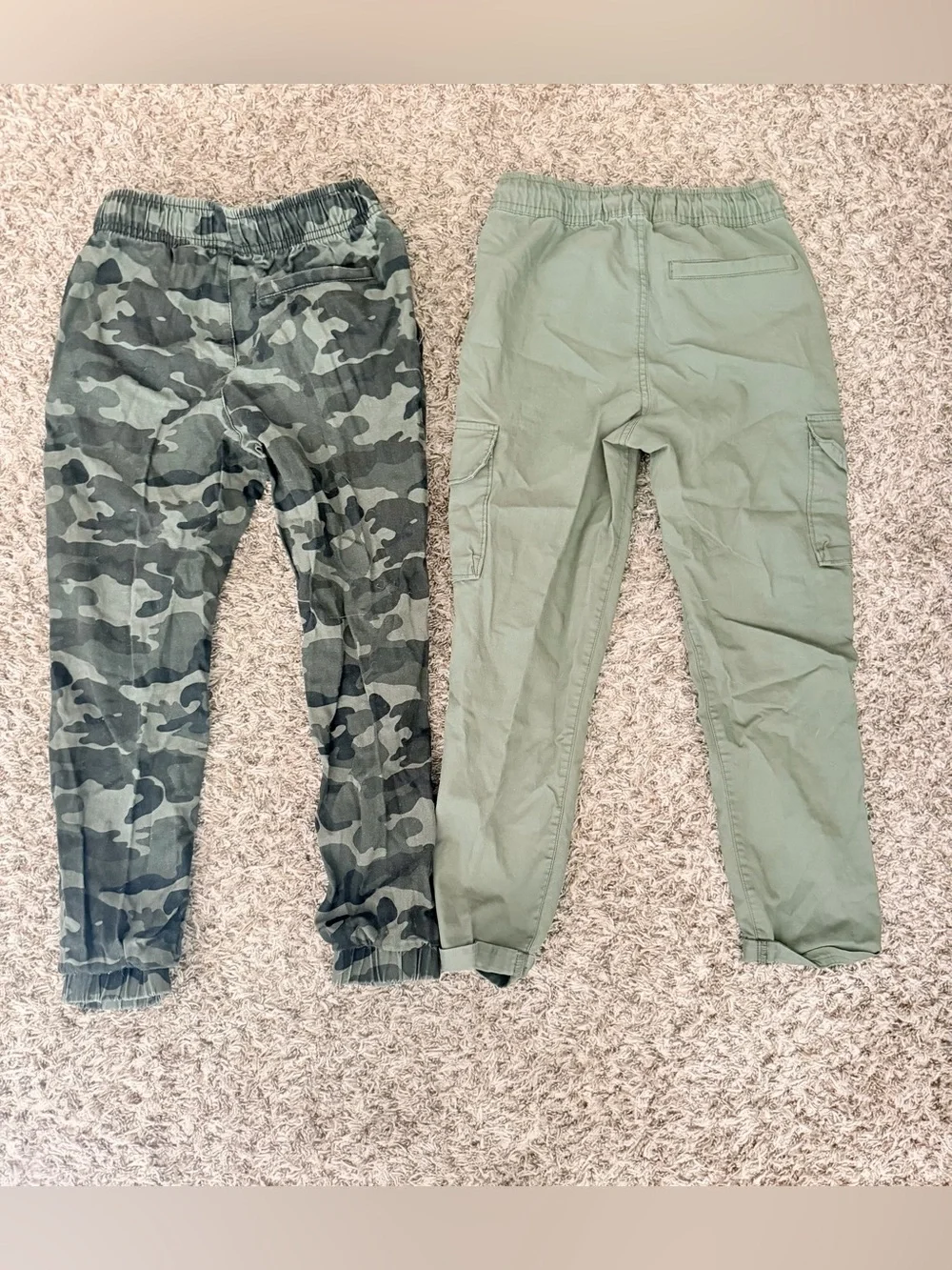 Old Navy Kids Olive Cargo & Camo Joggers Set
